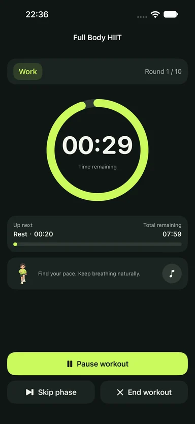 Workout Timer — A clear workout timer