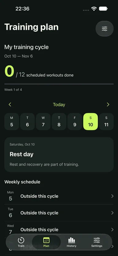 Workout Timer — Plan the weeks ahead